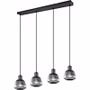 Mat Zwarte Metalen LED Hanglamp - Trion Arif 4-lichts Mat Zwarte Metalen LED Hanglamp - Trion Arif 4-lichts