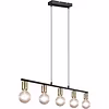 LED Hanglamp Trion Zuncka - Zwart/Goud, 5-lichts E27 LED Hanglamp Trion Zuncka - Zwart/Goud, 5-lichts E27
