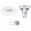 LED spotlight set 4W dimmable 3000K GU10 recessed matte white LED spotlight set 4W dimmable 3000K GU10 recessed matte white