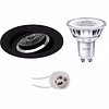 LED spotlight set GU10 tiltable 3.5W 3000K matte black LED spotlight set GU10 tiltable 3.5W 3000K matte black