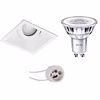 LED recessed spotlight set square GU10 dimmable 2700K