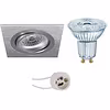 Dimbare 4W LED vierkante inbouwspot GU10 kantelbaar 4000K Dimbare 4W LED vierkante inbouwspot GU10 kantelbaar 4000K