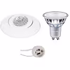 LED Inbouwspot Set 7W GU10 Warm dimbaar Kantelbaar Wit LED Inbouwspot Set 7W GU10 Warm dimbaar Kantelbaar Wit