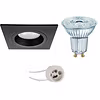 Dimbare vierkante LED inbouwspot mat zwart GU10 4000K Dimbare vierkante LED inbouwspot mat zwart GU10 4000K