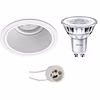 LED spotlight set GU10 3.5W 3000K matte white Ø82 mm LED spotlight set GU10 3.5W 3000K matte white Ø82 mm