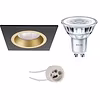 LED recessed spotlight GU10 Matte Black/Gold 4.6W 3000K 370lm LED recessed spotlight GU10 Matte Black/Gold 4.6W 3000K 370lm