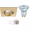 Dimbare LED inbouwspot vierkant mat goud 3,4W 4000K Dimbare LED inbouwspot vierkant mat goud 3,4W 4000K