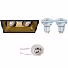 Dimbare LED inbouwspot GU10 3,4 W 4000K mat zwart/goud Dimbare LED inbouwspot GU10 3,4 W 4000K mat zwart/goud
