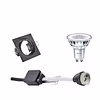 Square LED recessed spotlight matte black GU10 tiltable