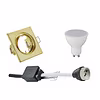 LED Inbouwspot Vierkant Kantelbaar 6W GU10 Mat Goud 3000K LED Inbouwspot Vierkant Kantelbaar 6W GU10 Mat Goud 3000K