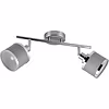 LED ceiling spotlight Trion Arona – 2x E14, chrome & gray textile LED ceiling spotlight Trion Arona – 2x E14, chrome & gray textile