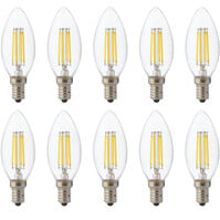 LED Lamp 10 Pack - E14 Dimbaar Warm Wit Filament