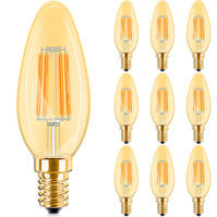 10x E14 LED Lamp Filament Amber - Dimbaar & Zeer Warm Wit