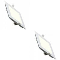LED Downlight Slim 2 Pack - Inbouw Vierkant 18W LED lamp