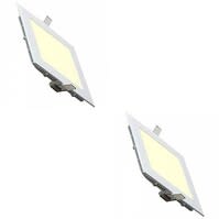 LED Downlight Slim 2 Pack 6W Warm Wit 2700K Inbouw
