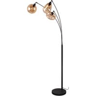 LED Floor Lamp Trion Lidia - Matte Black Metal & Glass Floor Lamp