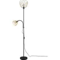 LED Vloerlamp Zwart Goud - Metalen Vloerlamp met Dubbele Lichtpunten