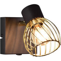 LED wandlamp | Tot 10W | Zwart-Goud | E14 | Modern | Metaal