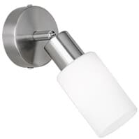 LED wandlamp | 28W | Mat nikkel | E14 | Alu | Rookglas