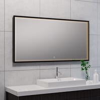 LED Mirror 120x60cm | 30W | Dimmable & Heated | Black