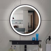 LED Spiegel 100cm | 36W | Dimbaar | Mat Zwart | Rond