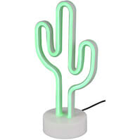 LED Table Lamp - Trion Cactus - 1W - USB - Round - Matte White - Plastic