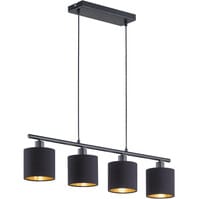 LED Hanglamp Trion Torry - Zwarte LED Hanglamp met 4 E14 Fittingen