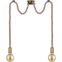 LED Pendant Lamp - Bronze LED Lamp with 2-Light E27 Fitting