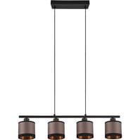 LED Hanglamp Trion Vamos - Mat Zwart, Metalen 4-lichts Design