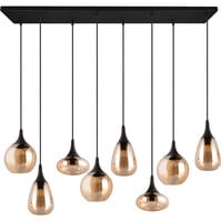 Black Metal LED Pendant Lamp - 8-light Round - Trion Lidia