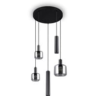LED Hanglamp Trion Marat - Mat Zwart, 5-lichts, Metalen Design