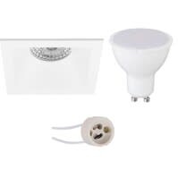 Dimbare 6W LED GU10 inbouwspot vierkant mat wit 390lm