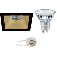 DimTone LED spot vierkant dimbaar GU10 2200-2700K mat zwart DimTone LED spot vierkant dimbaar GU10 2200-2700K mat zwart