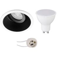 LED inbouwspot set 8W kantelbaar 3000K GU10 mat zwart