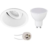 LED Recessed Spotlight Adjustable 6W GU10 Matte White - 440lm