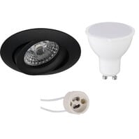 LED recessed spotlight matte black GU10 8W 3000K 630lm tiltable