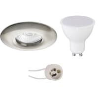 LED Spot Set 6W Mat Nikkel IP65 GU10 3000K Warm Wit