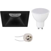 LED Recessed Spotlight Set Square Matte Black 8W 630lm 3000K