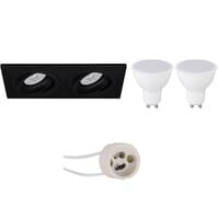 Tiltable LED recessed spotlight 8W matte black GU10 3000K