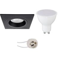 LED recessed spotlight square matte black GU10 320lm