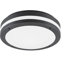 Trion Keraly LED plafondlamp IP54 12W mat antraciet