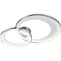 Trion Granity oval LED ceiling light matte chrome dimmable