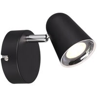 Trion Toluno LED wandspot mat zwart 3W 400lm 3000K