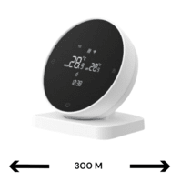 Smart WiFi Opbouw Thermostaat | Rond | Touchscreen | Draadloos | Voor C.V.-Installatie | Tuya App | Google Home & Alexa | Zwart/Wit Smart WiFi Opbouw Thermostaat | Rond | Touchscreen | Draadloos | Voor C.V.-Installatie | Tuya App | Google Home & Alexa | Zwart/Wit