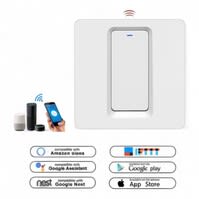 Slimme WiFi Lichtschakelaar | 1 Knop | Indrukbare Schakelaars | Werkt met Alexa en Google Home | Tuya Smart Life App Slimme WiFi Lichtschakelaar | 1 Knop | Indrukbare Schakelaars | Werkt met Alexa en Google Home | Tuya Smart Life App