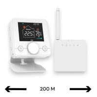 Smart WiFi Opbouw Thermostaat | Draaiknop Bediening | Draadloos | Voor C.V.-Installatie | Tuya App | Google Home & Alexa | Zwart/Wit Smart WiFi Opbouw Thermostaat | Draaiknop Bediening | Draadloos | Voor C.V.-Installatie | Tuya App | Google Home & Alexa | Zwart/Wit