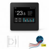 WiFi Inbouw Thermostaat | Zwart | TFT display | CV en Boiler | App en Spraak