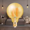 Ronde dimbare LED lamp E27 globe filament 6W warm amber licht 2200K 540 lumen Ronde dimbare LED lamp E27 globe filament 6W warm amber licht 2200K 540 lumen