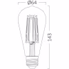 HLW LED LED Lamp E27 Edison Filament Brinton 6W 2200K ST64 HLW LED LED Lamp E27 Edison Filament Brinton 6W 2200K ST64