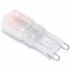 Dimbare G9 LED lamp met melkglas, 3W vermogen en warm wit licht van 3000K Dimbare G9 LED lamp met melkglas, 3W vermogen en warm wit licht van 3000K